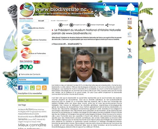 Gilles Boeuf, Président du Muséum National d'Histoire Naturelle parrain de www.biodiversite.nc