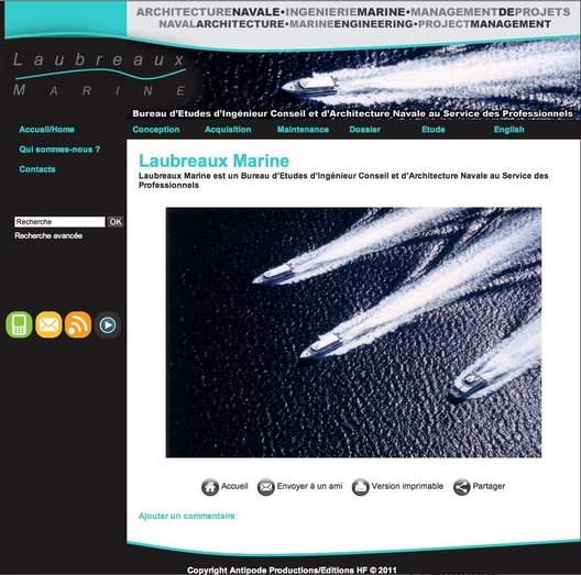 Antipode réalise le site Laubreaux Marine