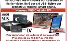 Nouveau service : vos cassettes VHS, VHS-C et mini DV en fichiers lisibles sur ordinateur